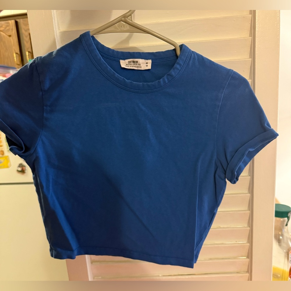 Cotton On Vibrant Blue Women's Micro Crop Top